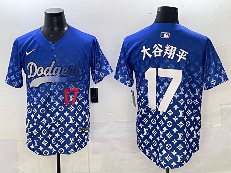 Men Los Angeles Dodgers 17 Ohtani Blue Nike 2025 MLB jersey 02